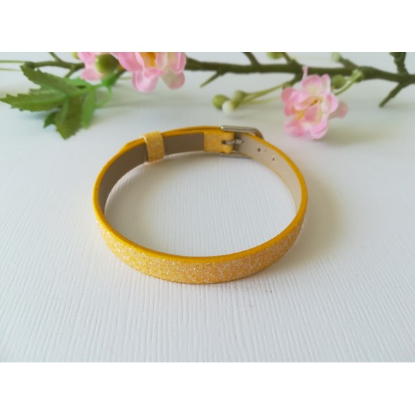 Supports bracelets jaunes à paillettes x 2 à customiser - Photo n°1