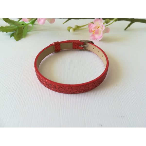 Supports bracelets rouge à paillettes x 2 à customiser - Photo n°1