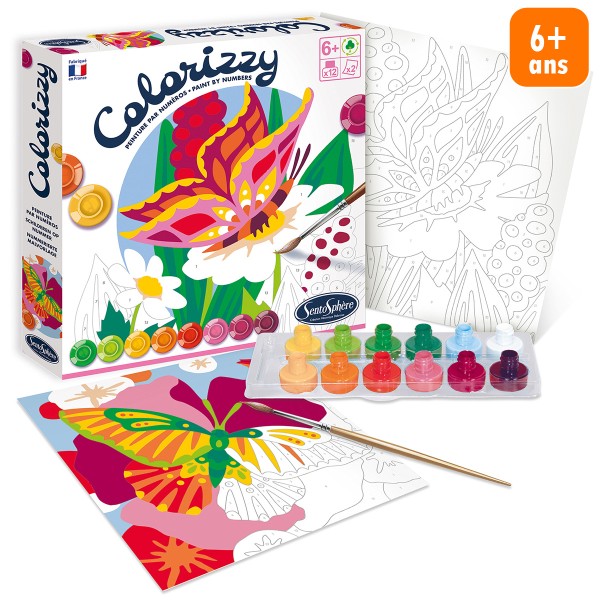 Colorizzy - Peinture par numéros enfant - Papillons - 2 tableaux - Photo n°1