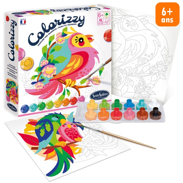Kit créatif Colorizzy - Peinture par numéros - Perruches - Photo n°1