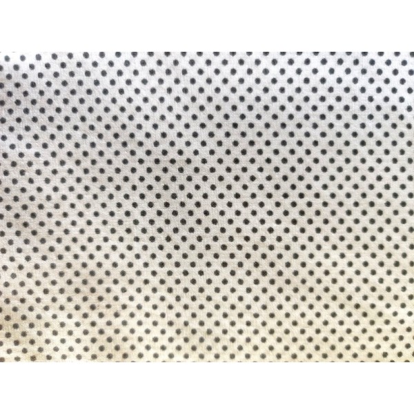 Coupon tissu japonais - blanc à pois gris - coton - 50x37cm - Photo n°1
