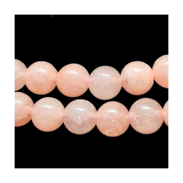 Fil de 58 perles rondes 6mm 6 mm en morganite rose - Photo n°2