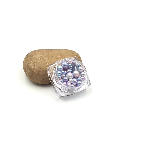 Boîte De Perles Acryliques Sirène 3 à 6mm Dégradé Bleu Rose Lavande - Photo n°1