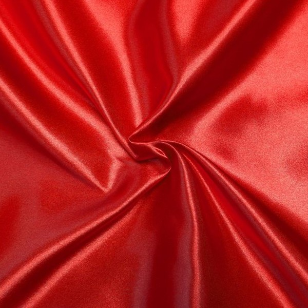 Tissu Satin épais Deluxe - Rouge  - Par 10 cm (sur mesure) - Photo n°1