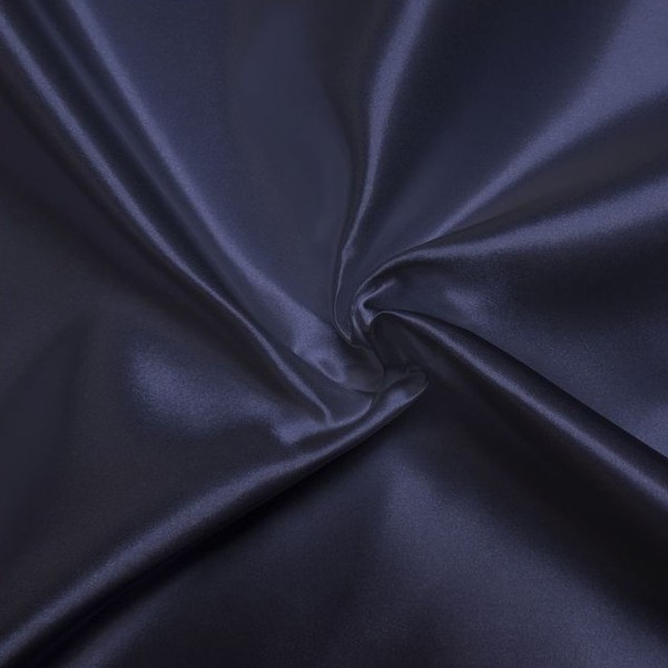 Tissu Satin épais Deluxe - Bleu Marine - Par 10 cm (sur mesure) - Photo n°1