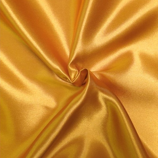 Tissu Satin épais Deluxe - Jaune moutarde - Par 10 cm (sur mesure) - Photo n°1