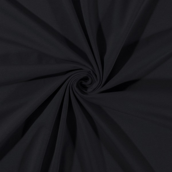 Tissu Jersey - Coton et lycra - Noir - Par 10 cm (sur mesure) - Photo n°1