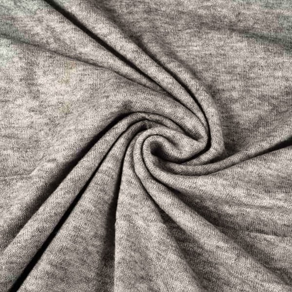 Tissu Jersey - Coton et lycra - Gris chiné - Par 10 cm (sur mesure) - Photo n°1