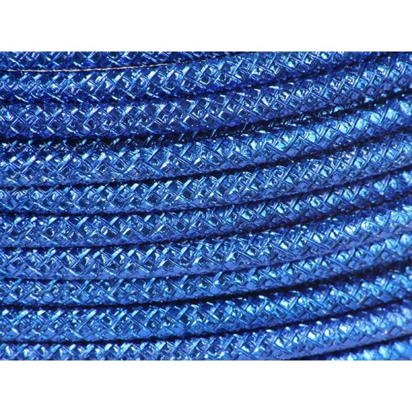 1 Mètre fil aluminium gravé couleur bleu royal 4mm - Photo n°1