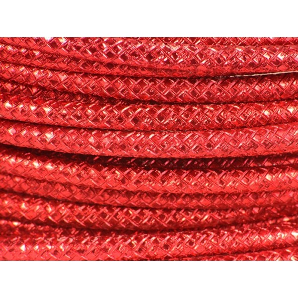 1 Mètre fil aluminium gravé couleur rouge 4mm - Photo n°1