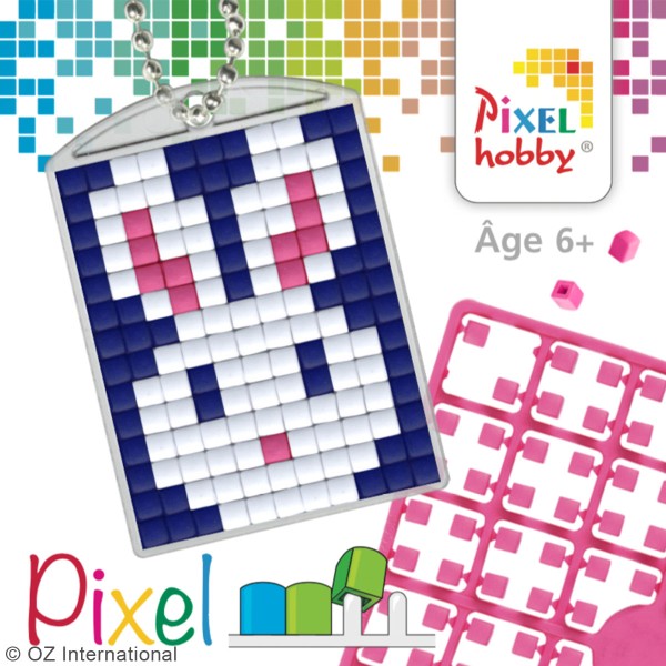 Kit créatif Pixel - porte-clés 4 x 3 cm - Lapin - Photo n°3