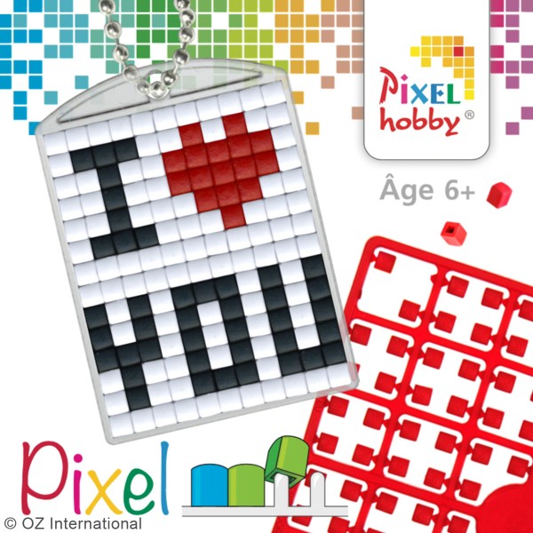Kit créatif Pixel - porte-clés 4 x 3 cm - Amour - Photo n°3