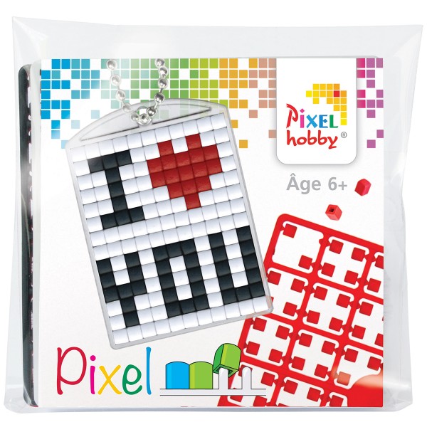Kit créatif Pixel - porte-clés 4 x 3 cm - Amour - Photo n°1