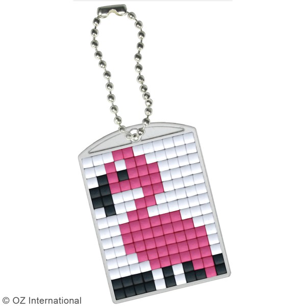 Kit créatif Pixel - porte-clés 4 x 3 cm - Flamant Rose - Photo n°2
