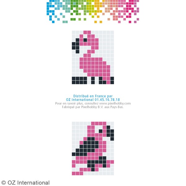 Kit créatif Pixel - porte-clés 4 x 3 cm - Flamant Rose - Photo n°4