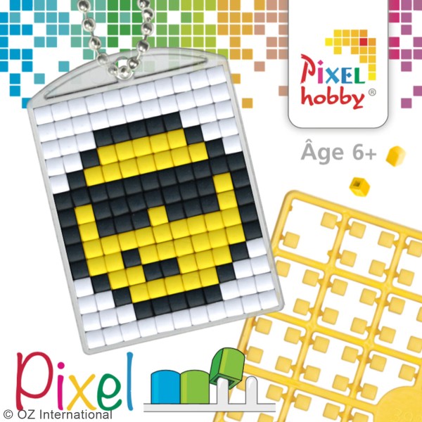 Kit créatif Pixel - porte-clés 4 x 3 cm - Smiley - Photo n°3