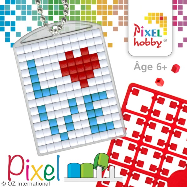 Kit créatif Pixel - porte-clés 4 x 3 cm - Love - Photo n°3