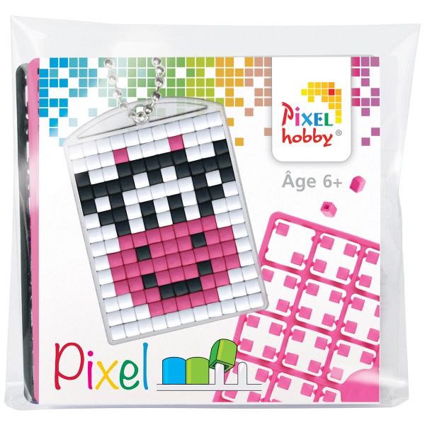Kit créatif Pixel - porte-clés 4 x 3 cm - Vache - Photo n°1