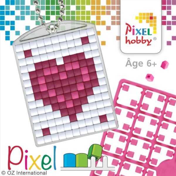 Kit créatif Pixel - porte-clés 4 x 3 cm - Coeur - Photo n°3