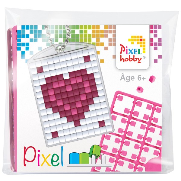 Kit créatif Pixel - porte-clés 4 x 3 cm - Coeur - Photo n°1