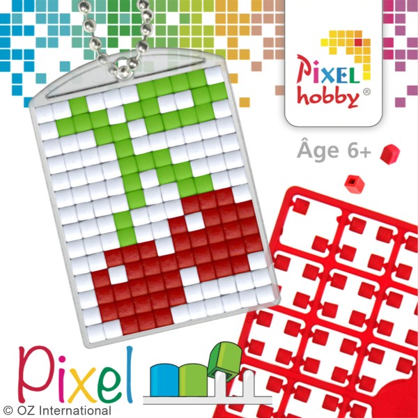 Kit créatif Pixel - porte-clés 4 x 3 cm - Cerises - Photo n°3