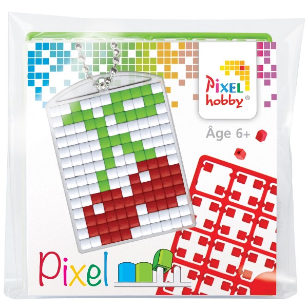 Kit créatif Pixel - porte-clés 4 x 3 cm - Cerises - Photo n°1