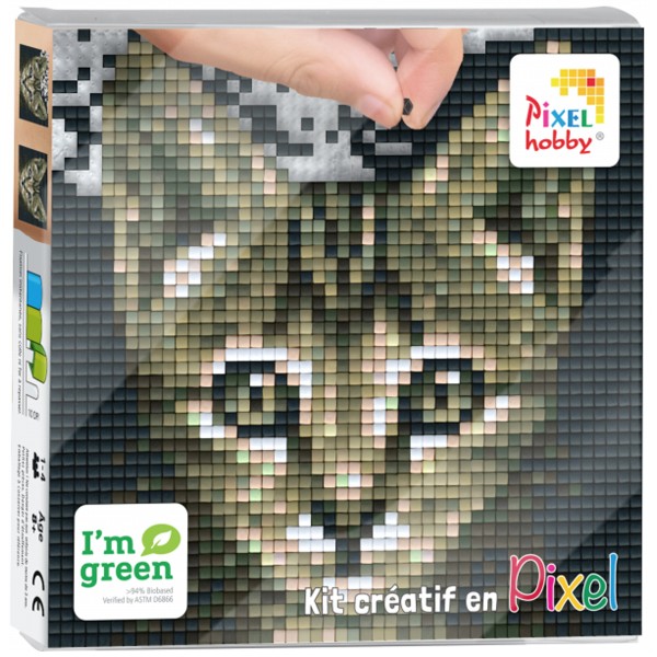 Kit Créatif Pixel - Tableau 12 x 12 cm - Chat - Photo n°1