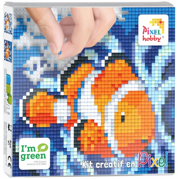 Kit Créatif Pixel - Tableau 12 x 12 cm - Poisson - Photo n°1