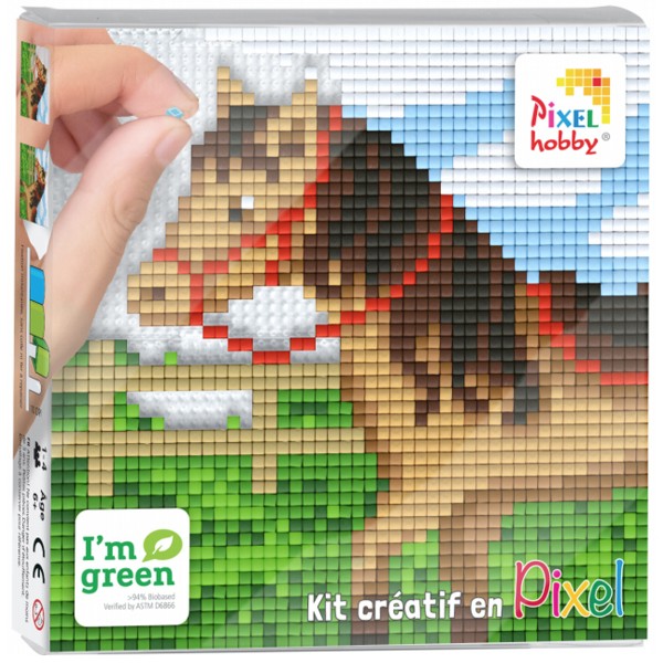 Kit Créatif Pixel - Tableau 12 x 12 cm - Cheval - Photo n°1