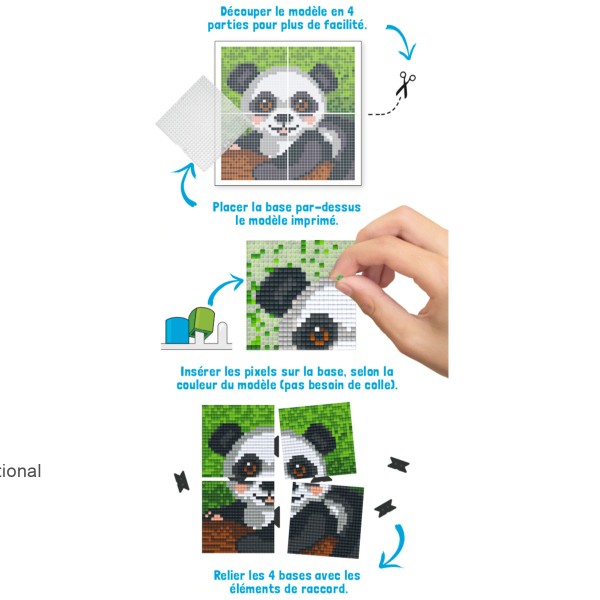 Kit Créatif Pixel - Tableau 12 x 12 cm - Panda - Photo n°2