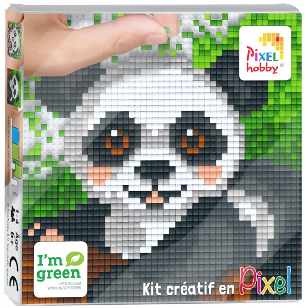 Kit Créatif Pixel - Tableau 12 x 12 cm - Panda - Photo n°1