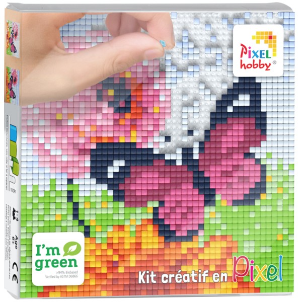 Kit Créatif Pixel - Tableau 12 x 12 cm - Papillon - Photo n°1