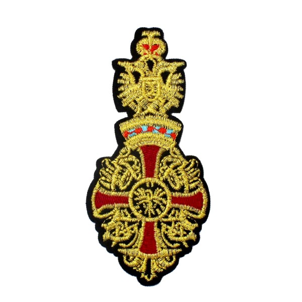 Ecusson brodé armoiries, patch blason croix de Malte 11 cm - Photo n°1