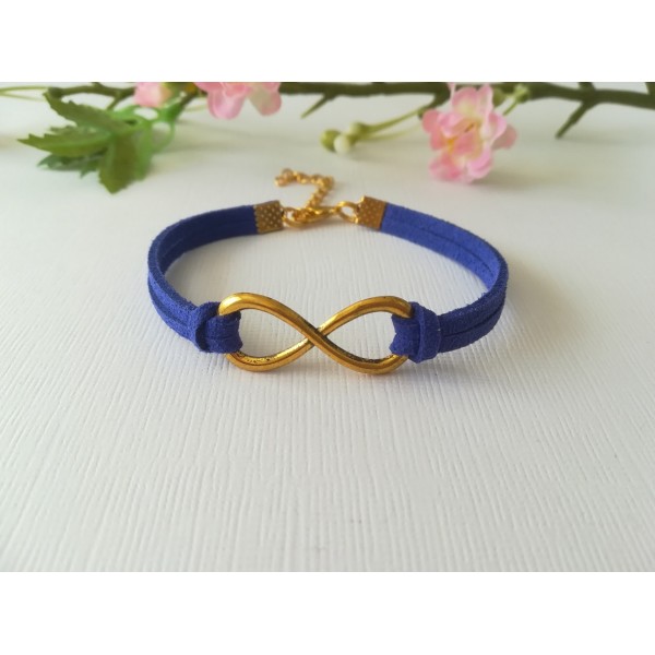 Kit de bracelet suédine bleu nuit et lien infini doré - Photo n°1