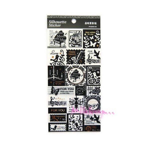 Stickers plastifiés thème musique - 1 planche - Photo n°1
