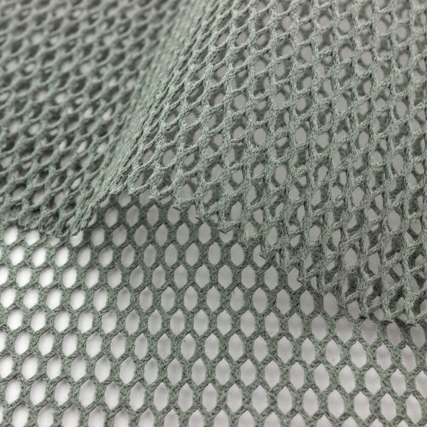 Tissu filet Mesh en coton bio - Gris - Par 10 cm (sur mesure) - Photo n°1