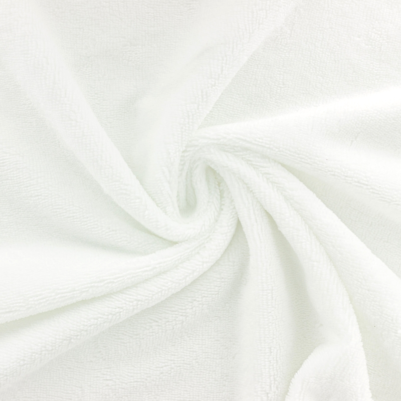 Tissu éponge microfibre de bambou - Blanc - Par 10 cm - Photo n°1