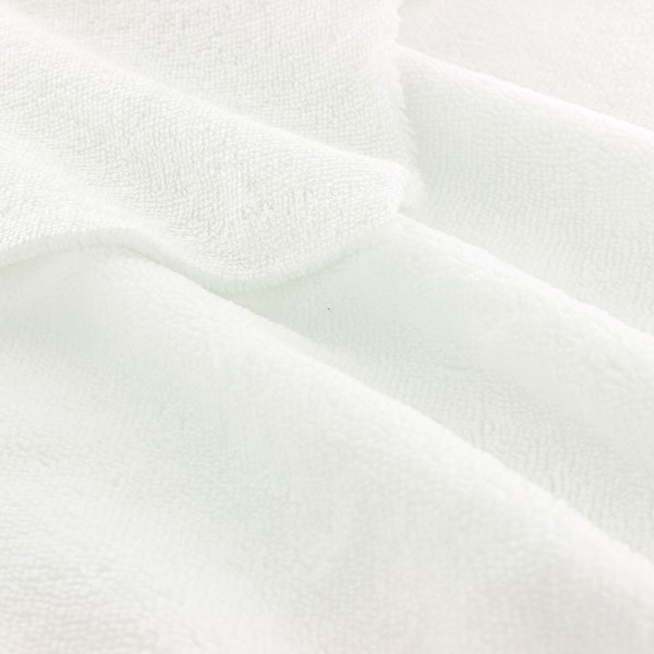 Tissu éponge microfibre de bambou - Blanc - Par 10 cm - Photo n°2