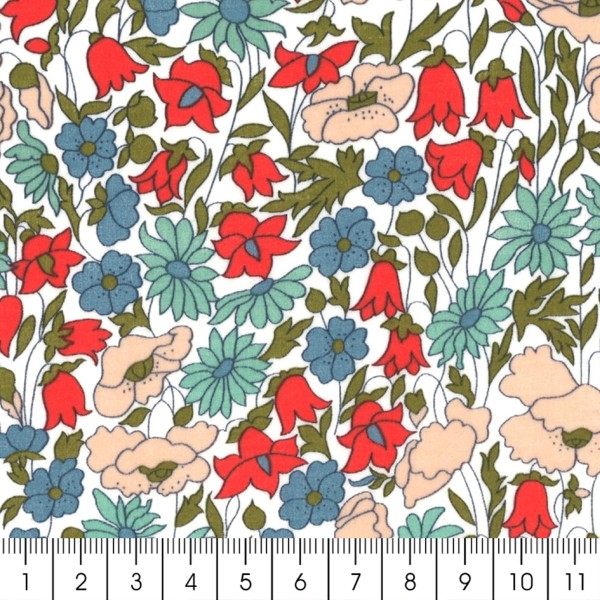 Tissu coton léger - Liberty Poppy and Daisy - Par 10 cm - Photo n°3