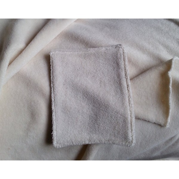 Tissu Microeponge monoface Coton Bio écru vendu par 40 cm Lé 170 cm - Photo n°5