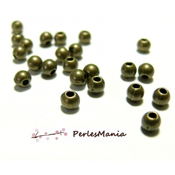 PAX 1000 perles intercalaires 3 mm métal couleur Bronze PE006 - Photo n°1