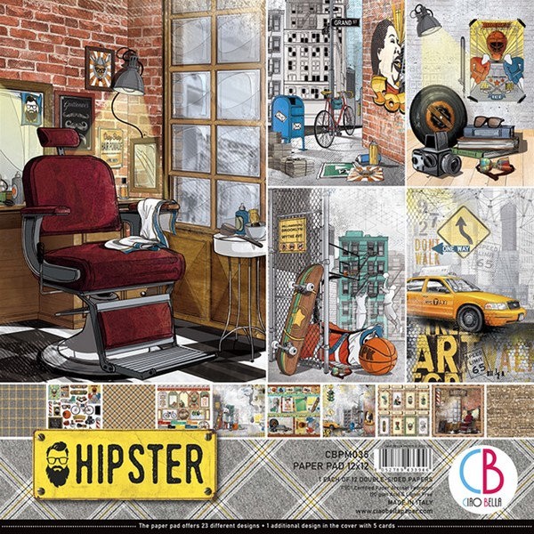 12 papiers scrapbooking 30,5 x 30,5 cm CIAO BELLA HIPSTER - Photo n°1