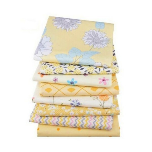 8 coupons tissu patchwork coton couture 40 x 50 cm TONS JAUNE 8500 8 - Photo n°1