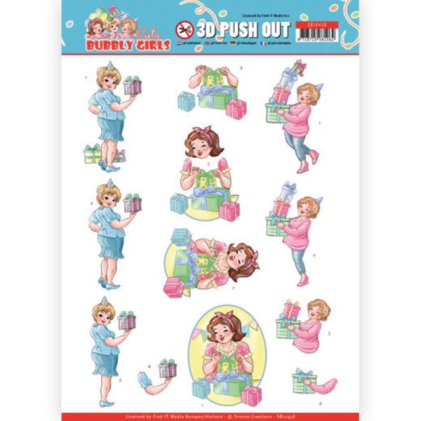 Carte 3D prédéc. - SB10438 - Bubbly girls - Surprise party - Photo n°1