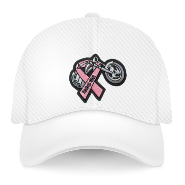 Écusson brodé ruban rose, moto biker, rebel girl, cancer du sein - Photo n°2