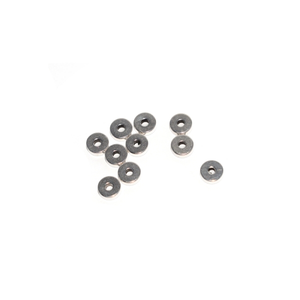 Perle rondelle 6x2 mm métal argenté - Photo n°1