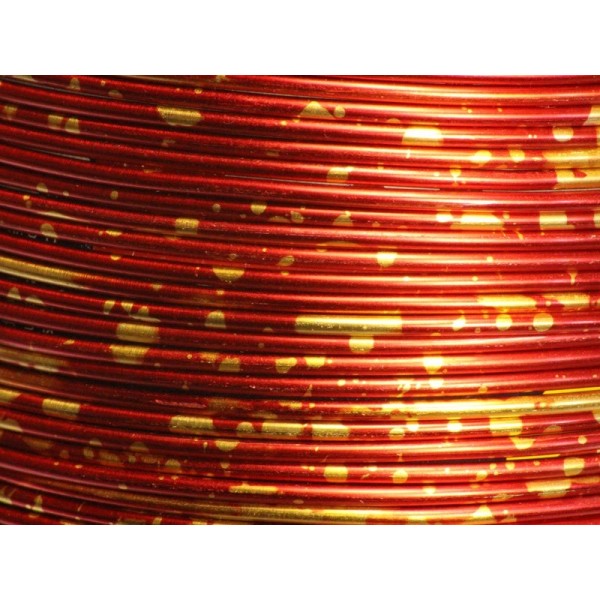 10 Mètres fil aluminium rouge et or 2mm - Photo n°1