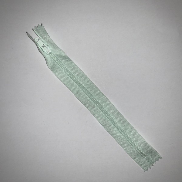 Fermeture fine nylon non séparable - 16 cm Vert pastel - Photo n°2