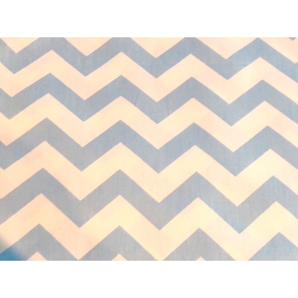 Coupon tissu - zigzag bleu ciel - coton - 40x50cm - Photo n°1