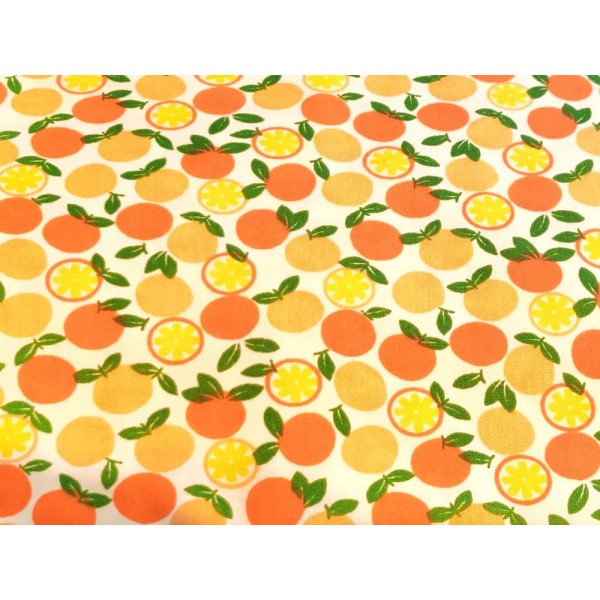 Coupon tissu - fruit orange - coton - 40x50cm - Photo n°1